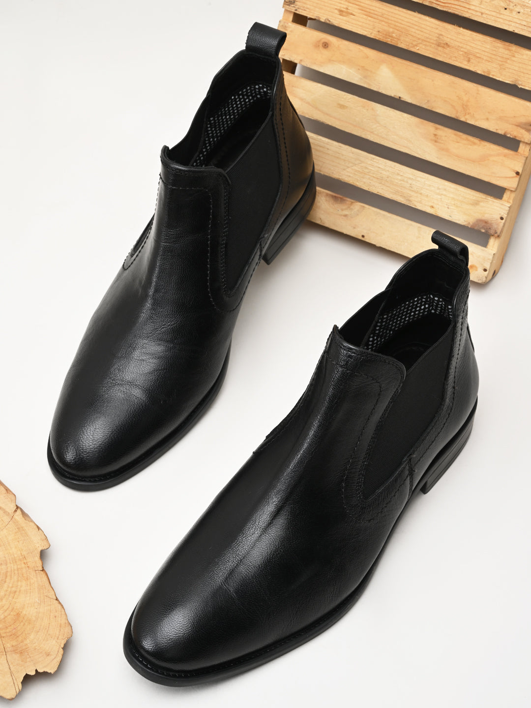 Shop Regal Black Mens Chelsea Leather Boots Online