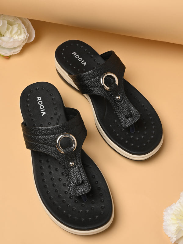 Rocia By Regal Black Women Stylish Comfort Flats