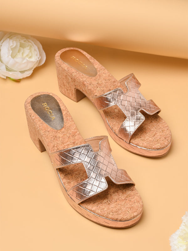 Rocia By Regal Rose Gold Women Casual Block Heels