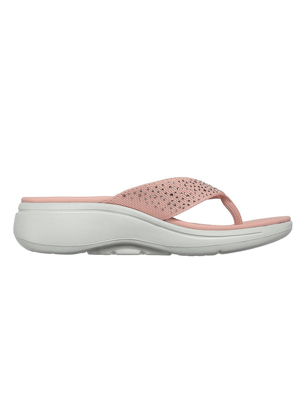 Skechers Rose Gold Women Go Walk Arch Fit Sandal Daz Flip-Flops
