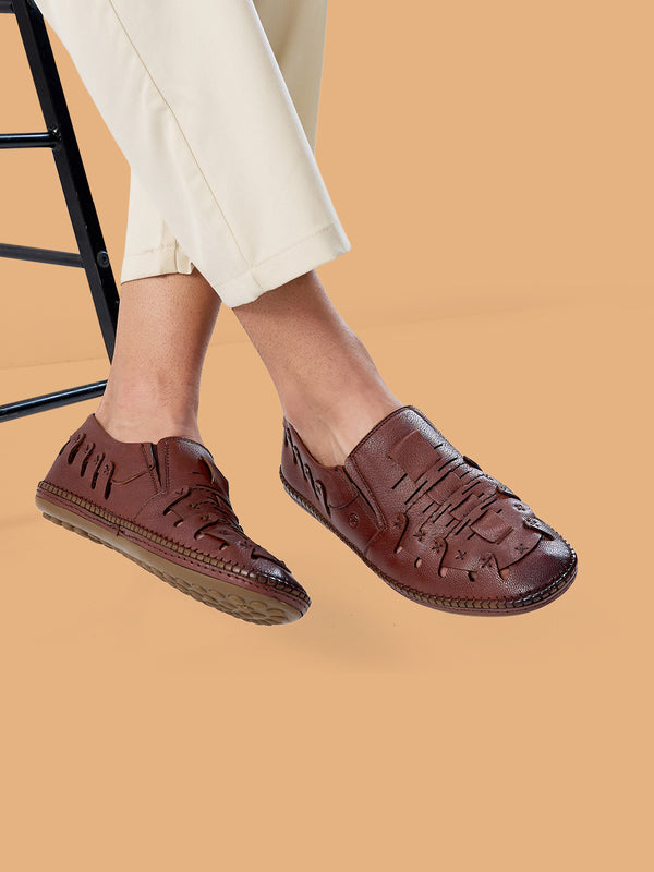 Regal Tan Mens Stylish Leather Fisherman Shoes