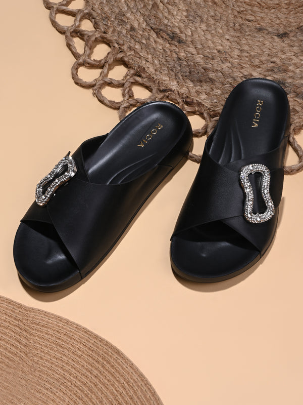 Rocia By Regal Black Women Buckled Stylish Flats