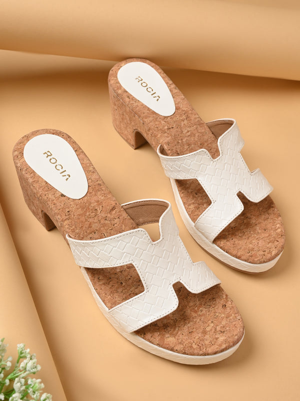 Rocia By Regal White Women Casual Block Heels