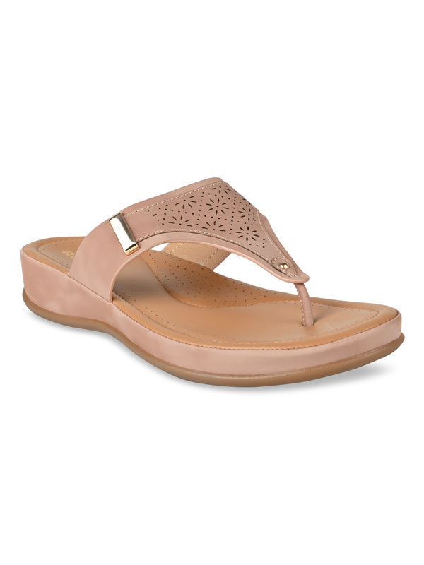 Rocia By Regal Pink Women Laser Cut Comfort Flats