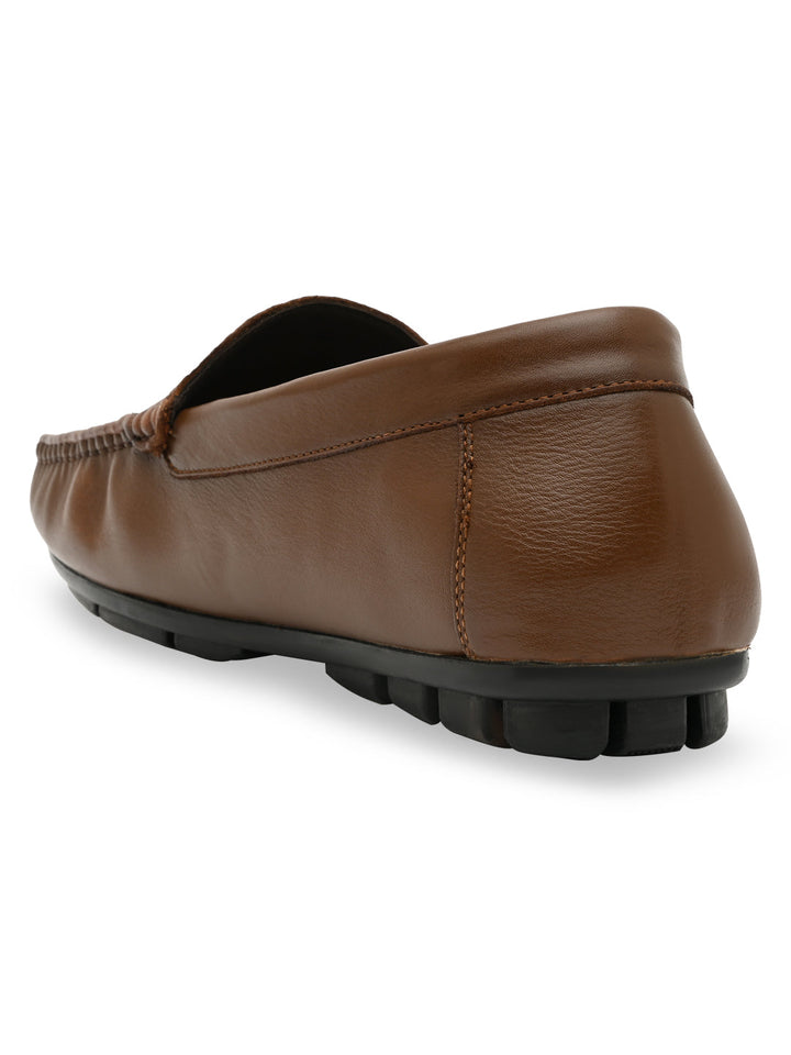 Regal Tan Men Textured Casual Driving Loafers