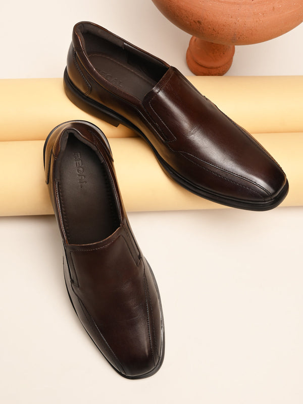Regal Brown Men Light Weight Comfort Leather Slip Ons