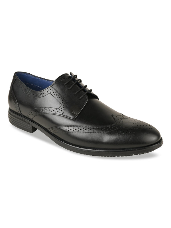 Regal Black Men Leather Lace Up Brogues