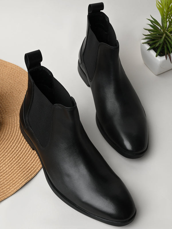Regal Black Men Chelsea Leather Boots