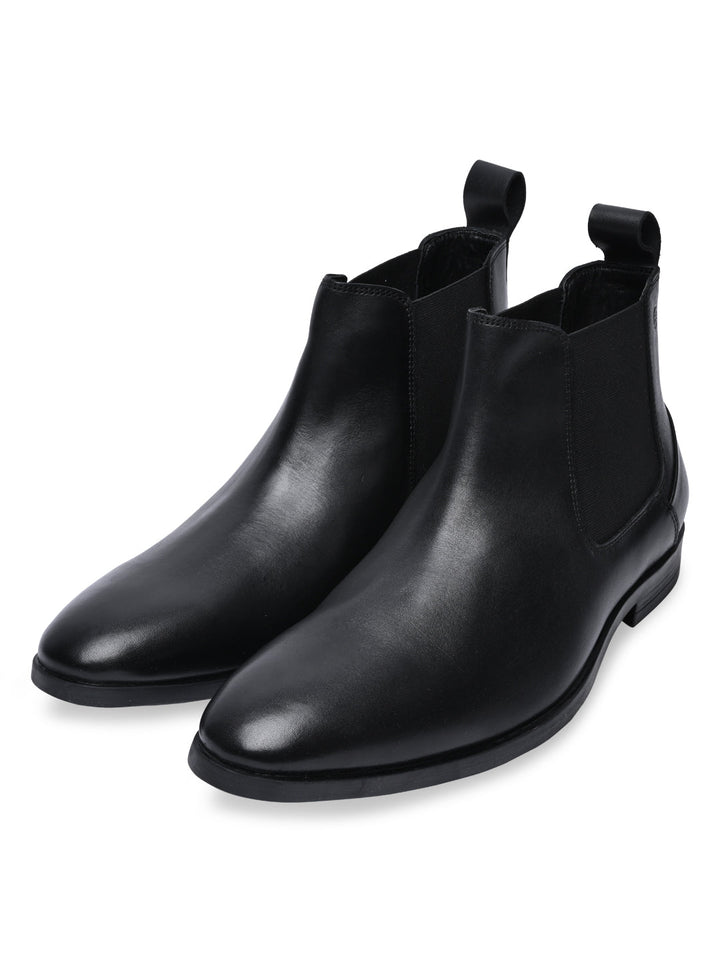 Regal Black Men Chelsea Leather Boots