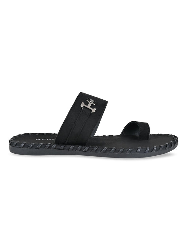 Regal Black Men Suede Leather Sandals