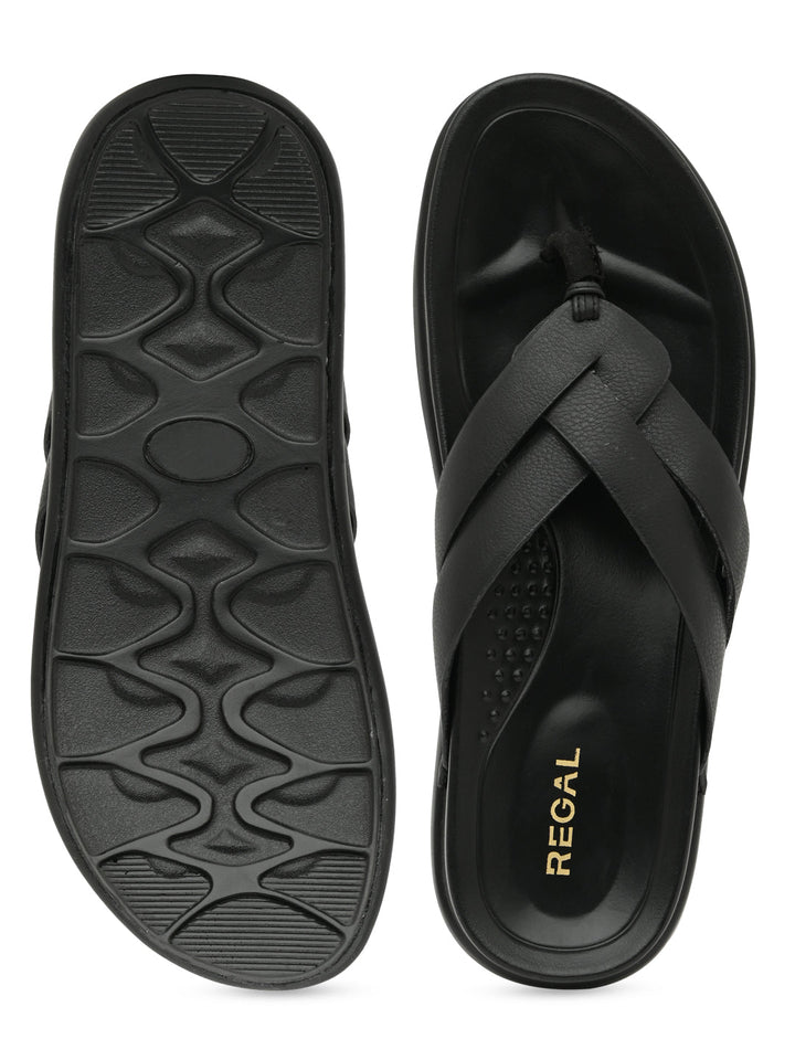 Regal Black Men Casual Sandals