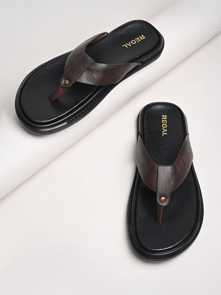 Regal Brown Men Casual Thongs