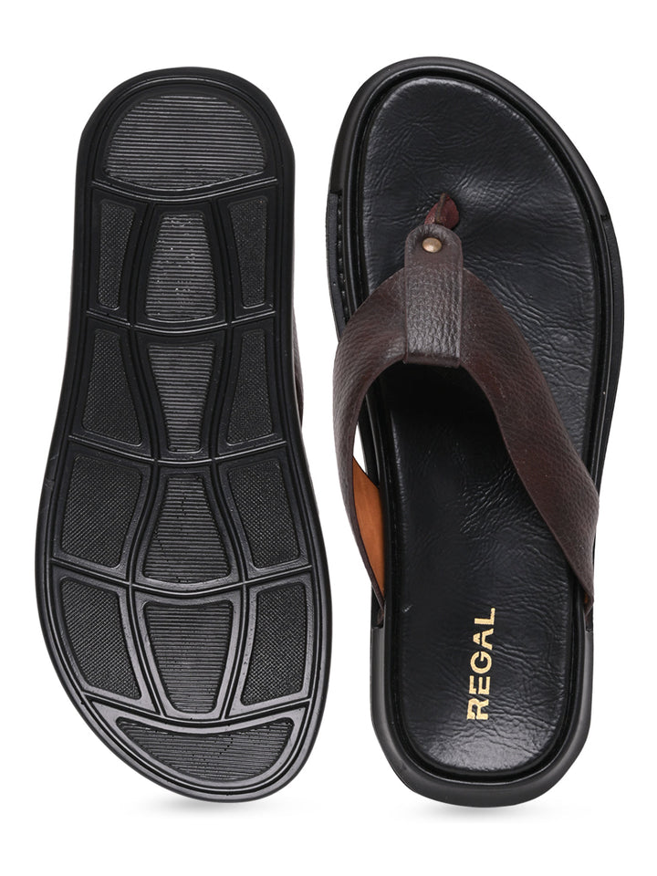 Regal Brown Men Casual Thongs