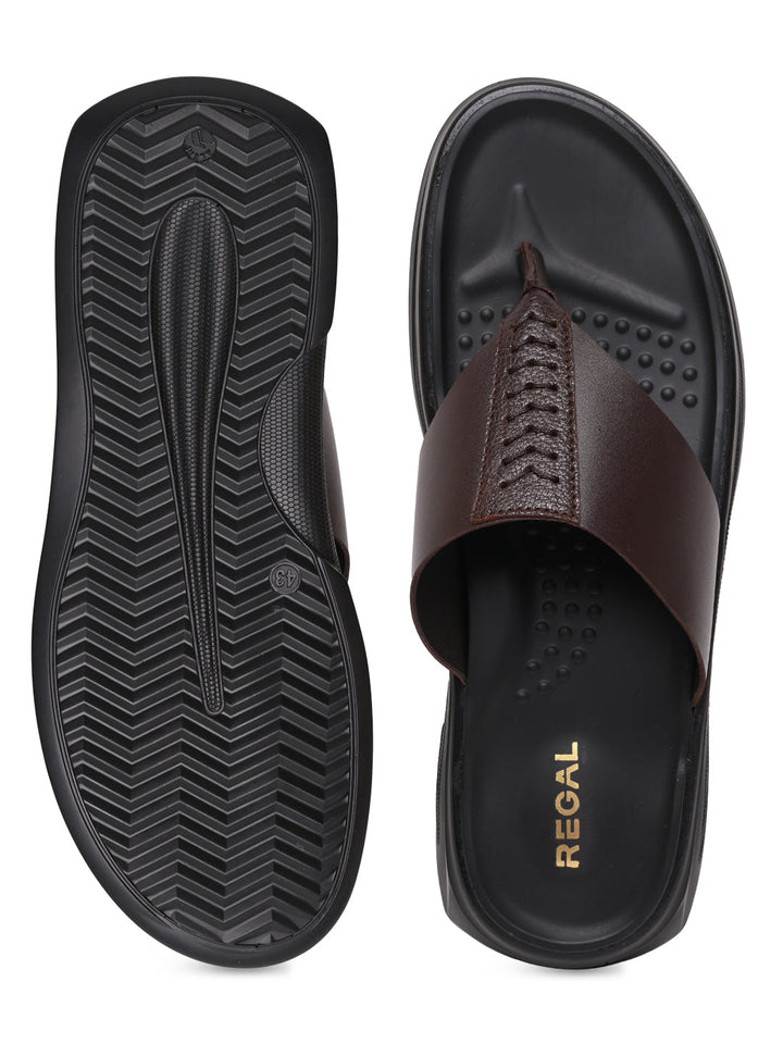Regal Brown Men Casual Leather Sandals