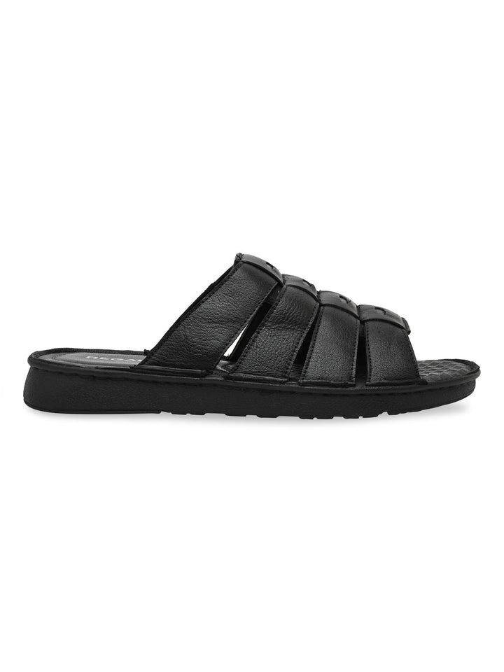 Regal Black Mens Casual Leather Sandals