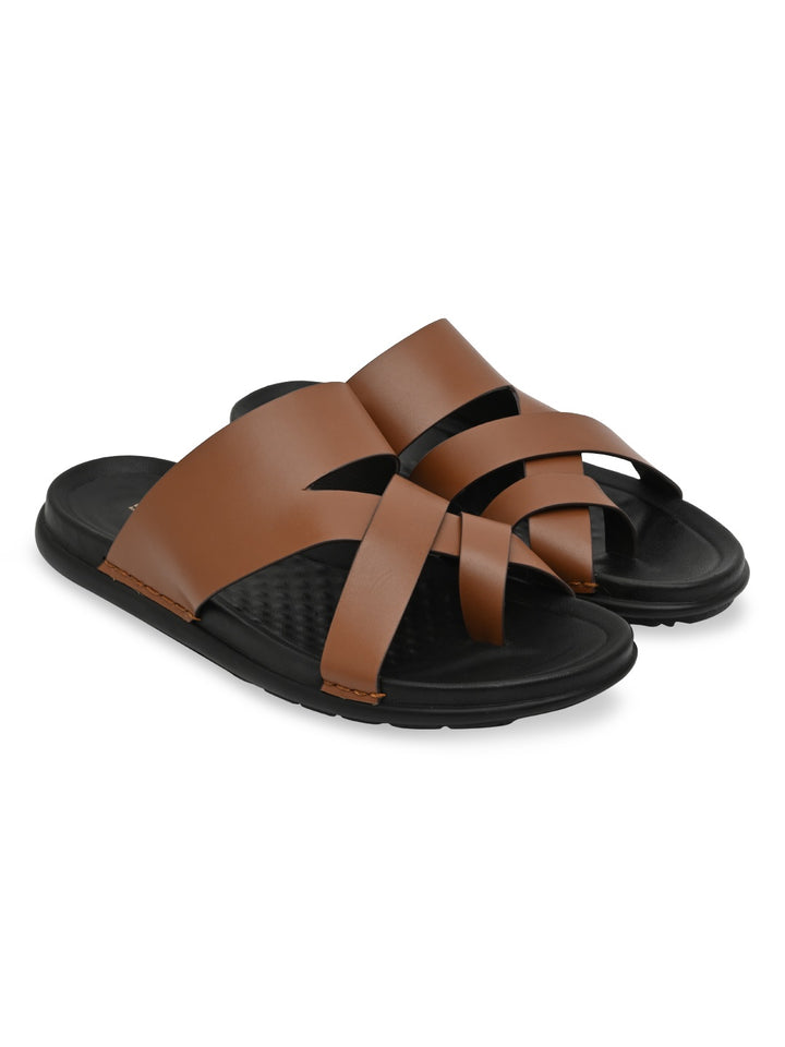 Regal Dark Tan Mens Casual Leather Sandals
