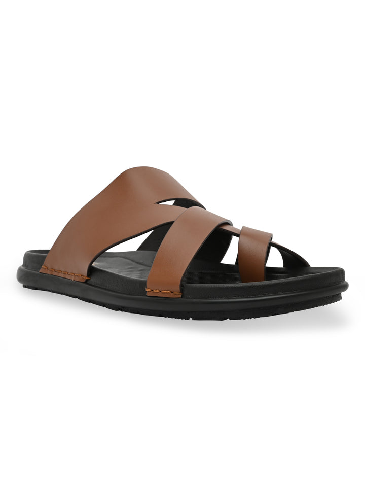 Regal Dark Tan Mens Casual Leather Sandals