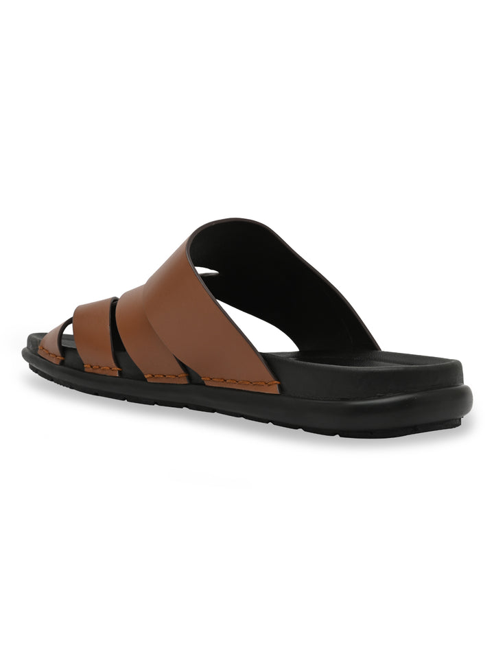 Regal Dark Tan Mens Casual Leather Sandals