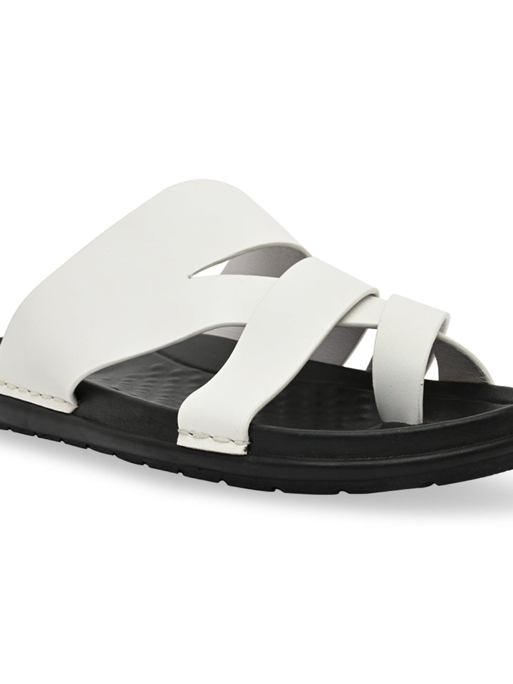 Regal White Mens Casual Leather Sandals
