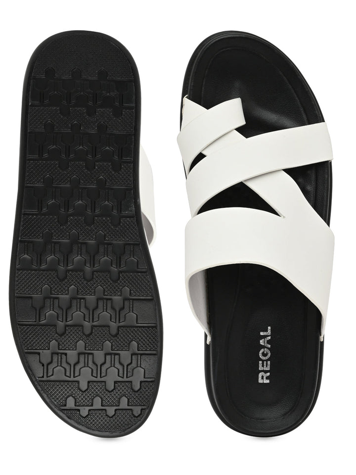 Regal White Mens Casual Leather Sandals