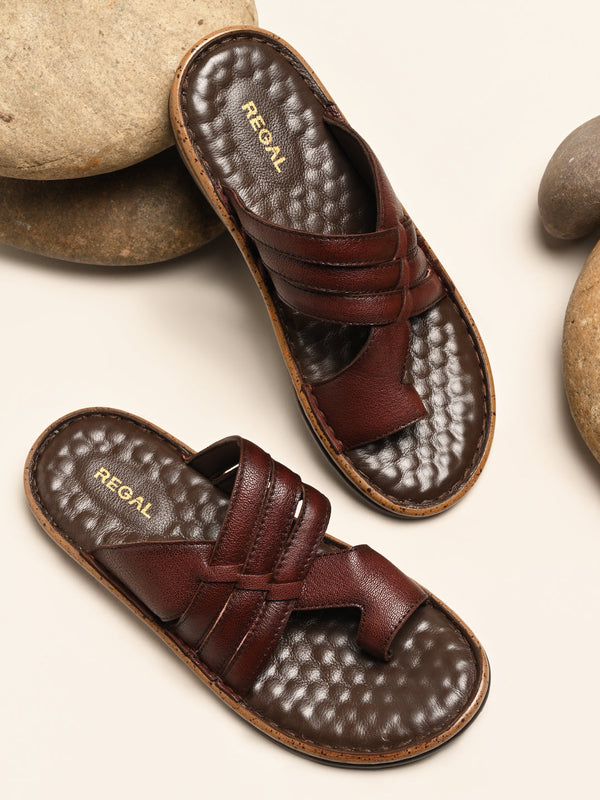 Regal Bordo Men Casual Leather Sandals