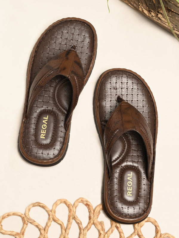 Regal Brown Men Casual Leather Sandals