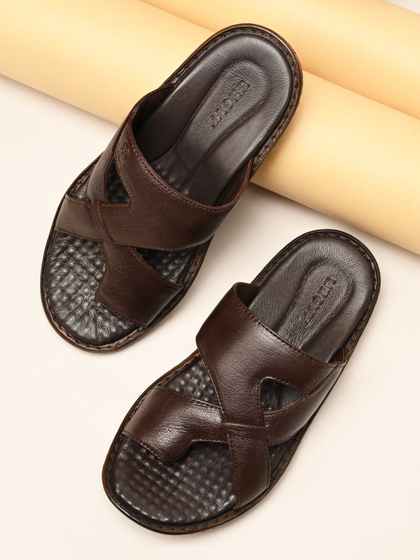 Regal Brown Men Leather Sandals