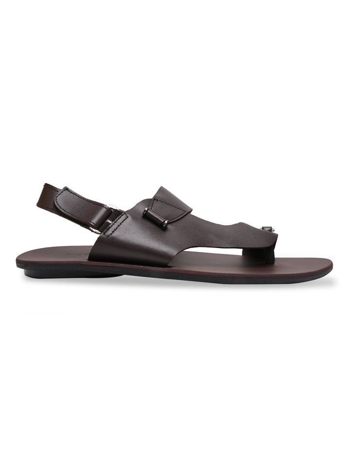 Regal Brown Men Leather One Toe Sandals