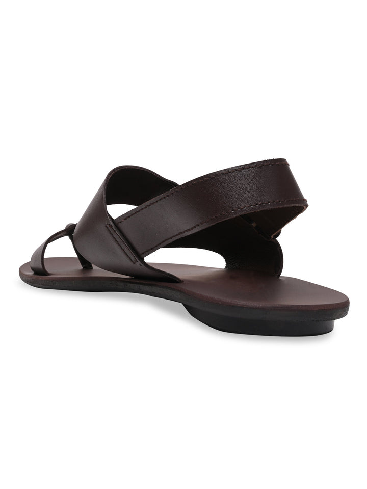 Regal Brown Men Leather One Toe Sandals