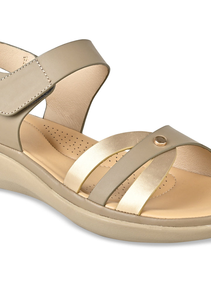 Rocia By Regal Khaki Women Comfort Flat Sandals