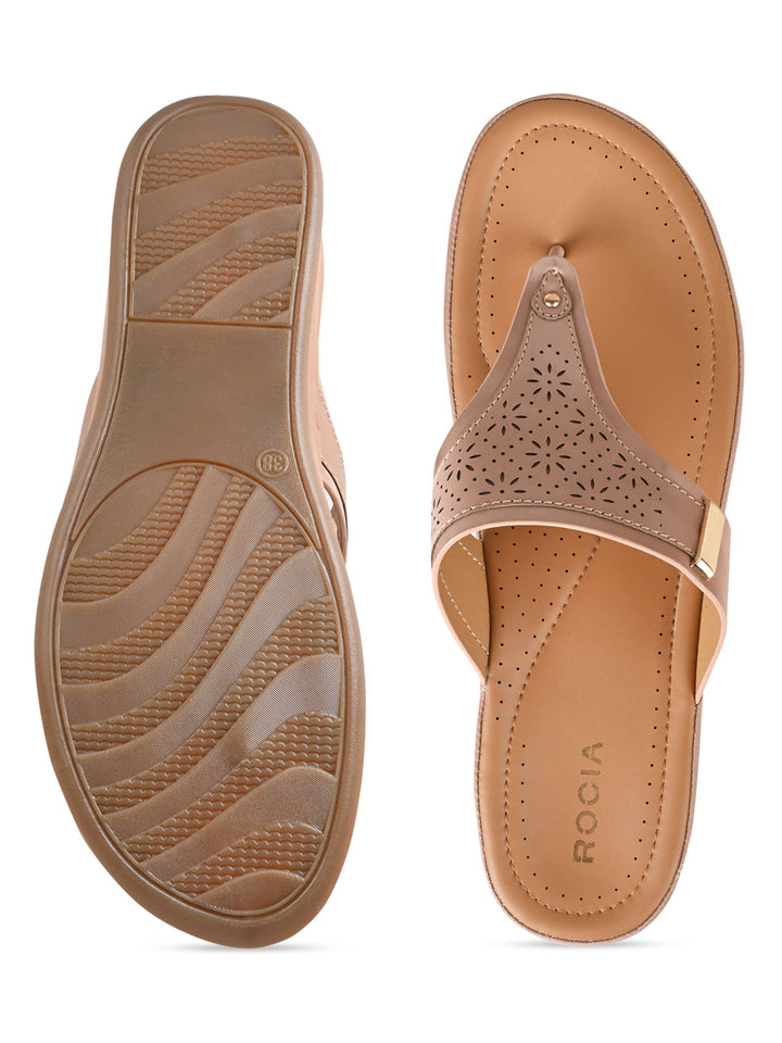 Rocia By Regal Pink Women Laser Cut Comfort Flats