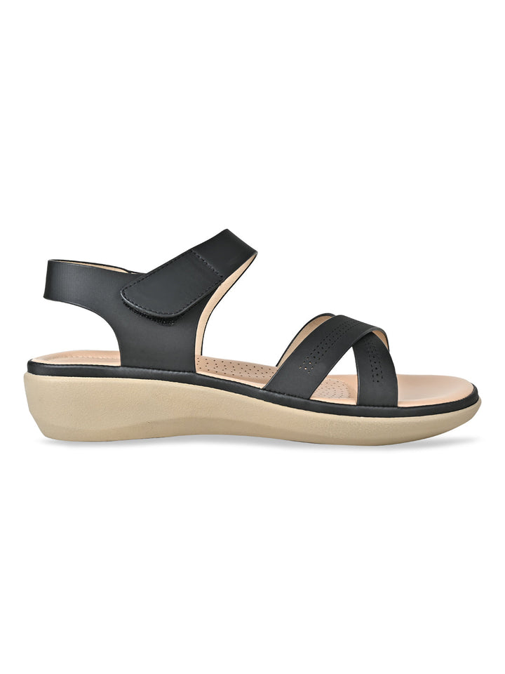 Rocia By Regal Black Women Comfort Flat Sandals