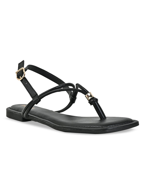 Rocia By Regal Black Women Casual Flat Sandals