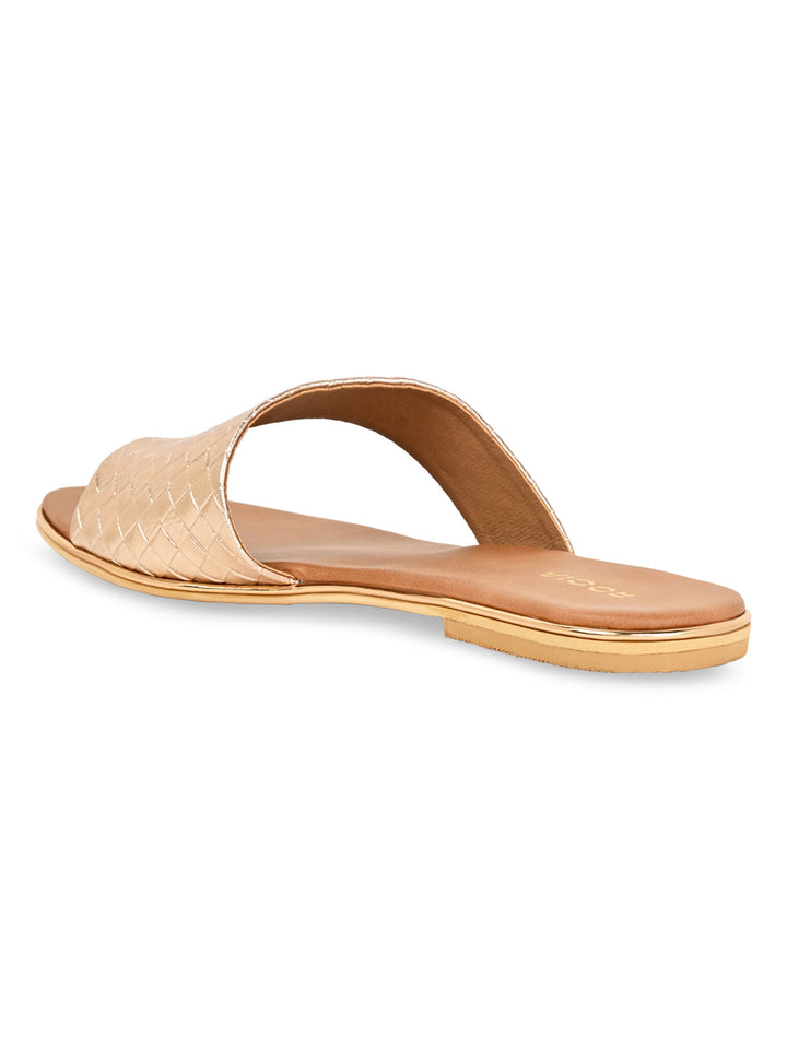 Rocia By Regal Rose Gold Women Casual Woven Flats