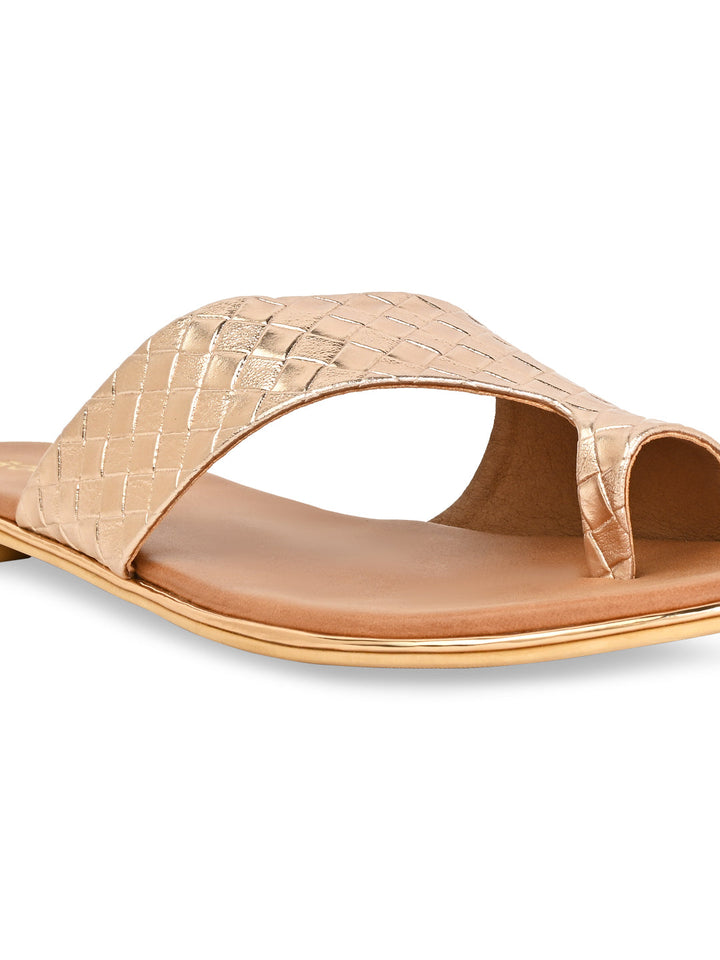 Rocia By Regal Rose Gold Women Casual Woven Flats