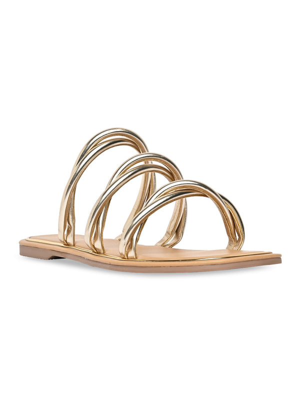 Rocia By Regal Gold Women Casual Flat Sandals