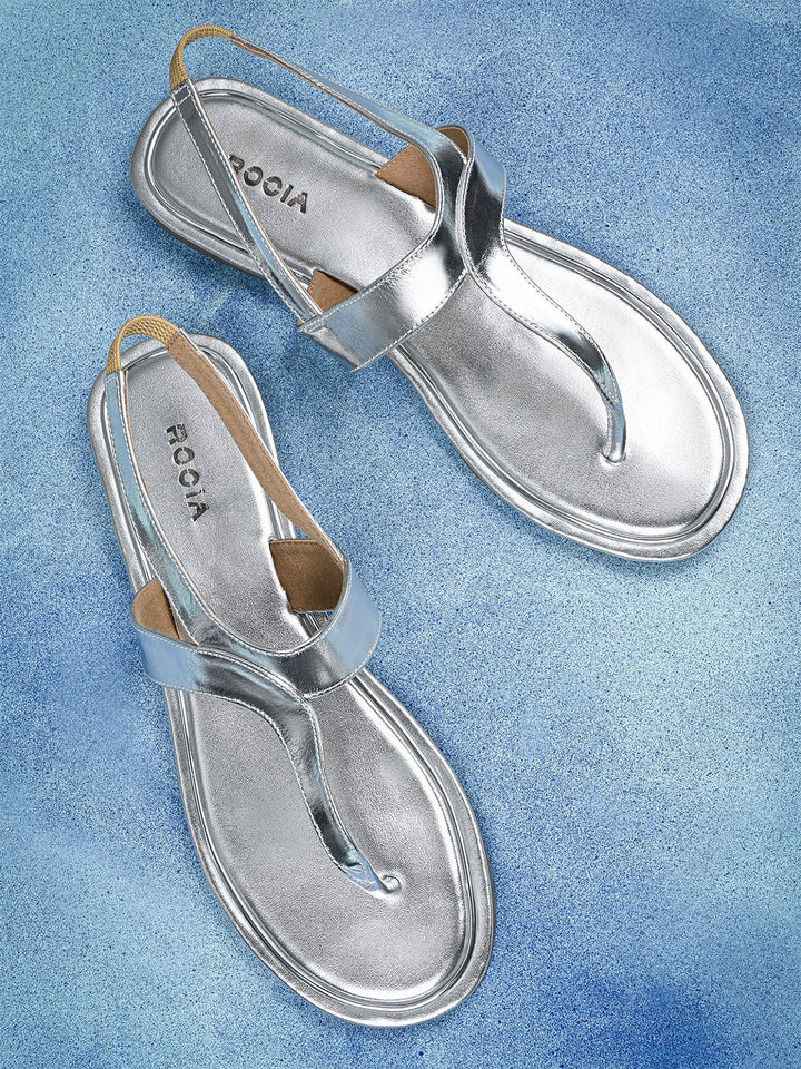 Rocia By Regal Silver Women Casual Flat Sandals