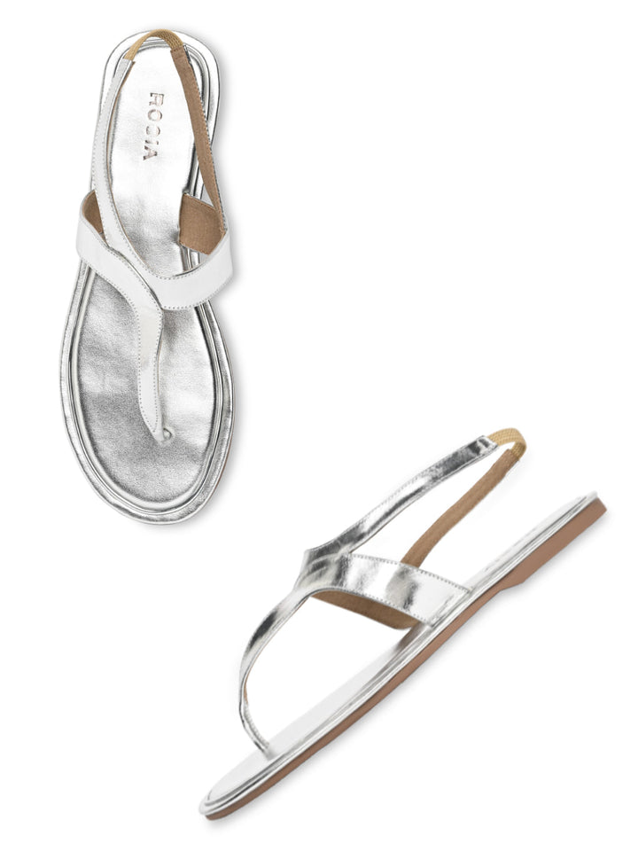 Rocia By Regal Silver Women Casual Flat Sandals
