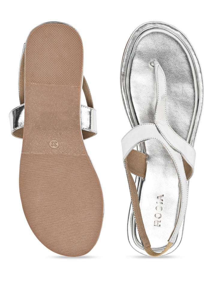 Rocia By Regal Silver Women Casual Flat Sandals