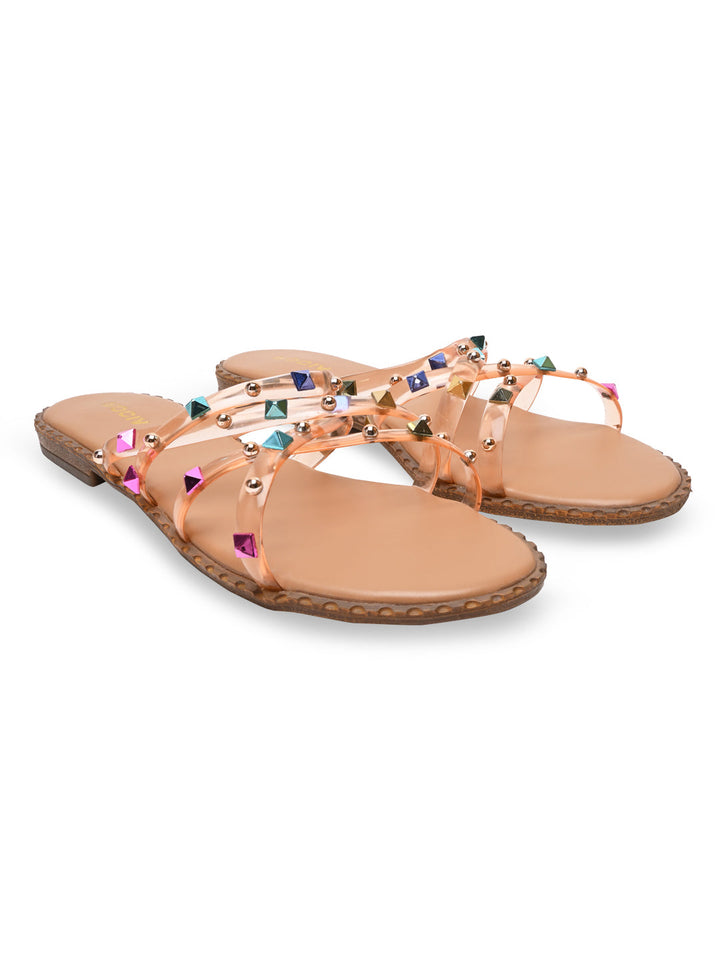Rocia By Regal Beige Women Strappy Vinyl Flats
