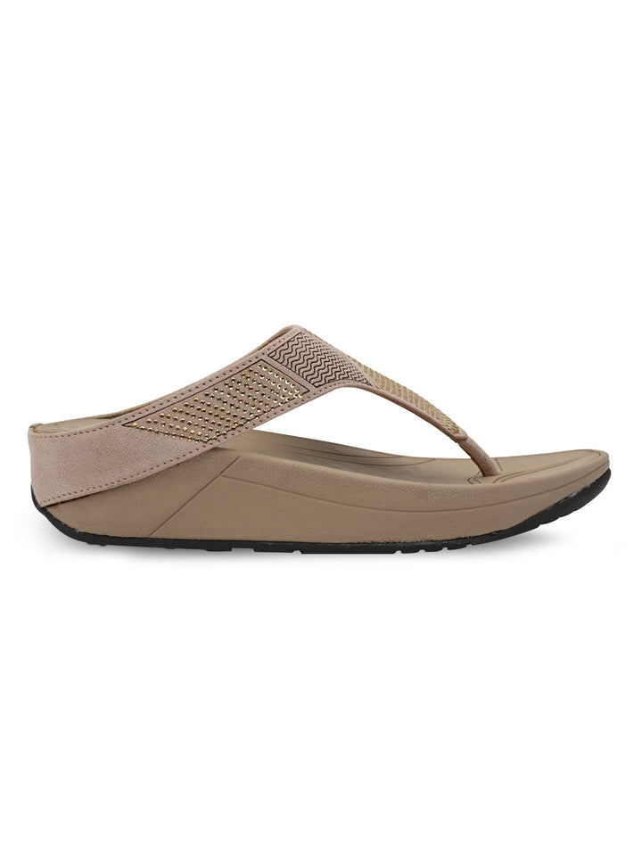 Rocia By Regal Beige Women Diamante Studded Flats