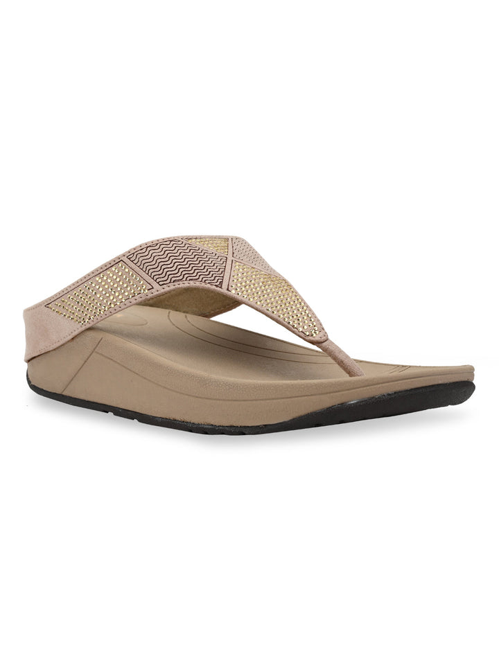 Rocia By Regal Beige Women Diamante Studded Flats