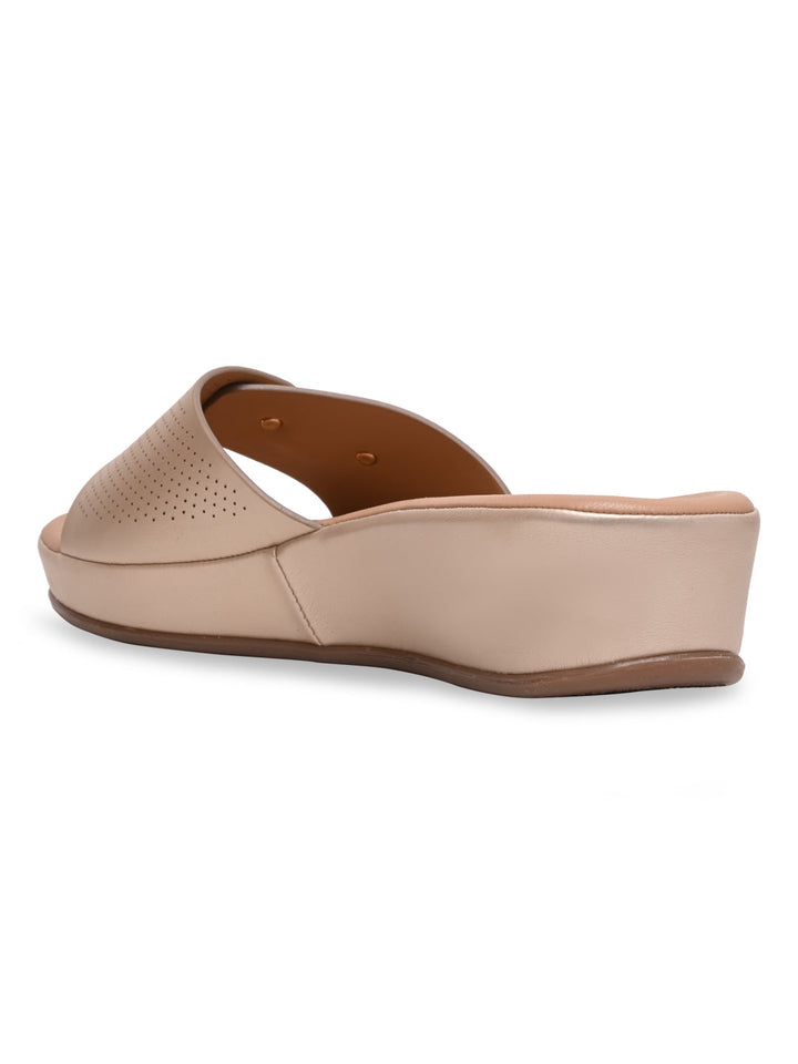 Rocia By Regal Gold Women Slip On Buckled Flats