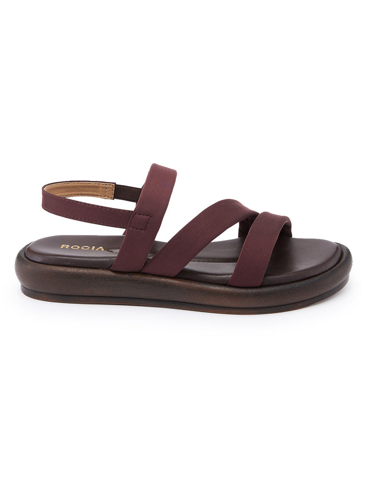 Rocia By Regal Brown Women Zig-Zag Strappy Flats