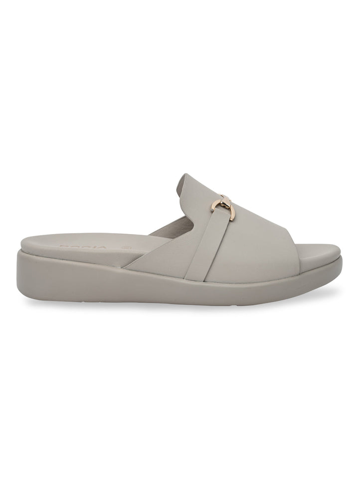 Rocia By Regal Grey Women Stylish Buckled Flats