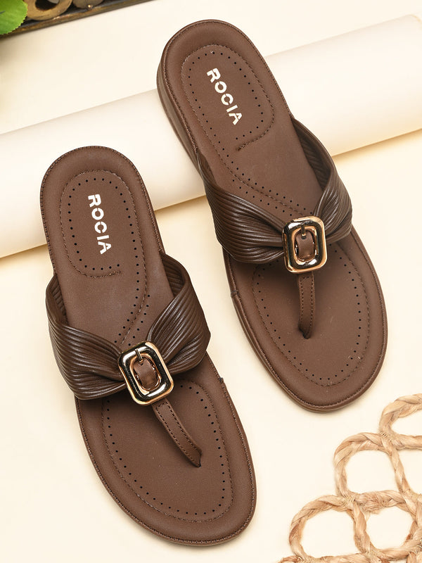 Rocia By Regal Brown Women Comfort Sandal