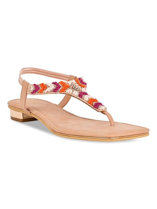 Rocia By Regal Pink Women Casual Embroidered Flat Sandals