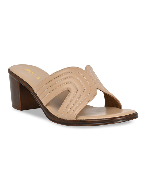 Rocia By Regal Beige Women Block Heel Sandals