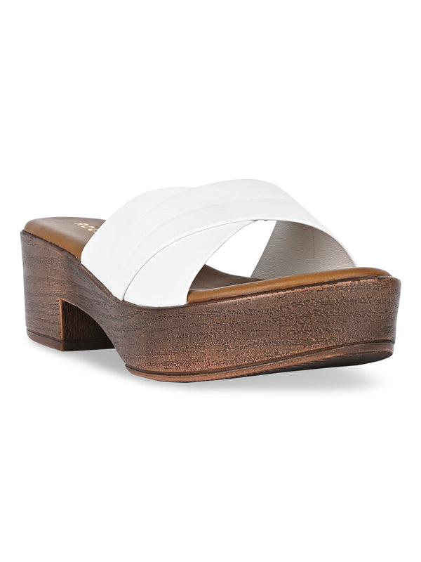 Rocia By Regal White Women Casual Box Heel Sandals