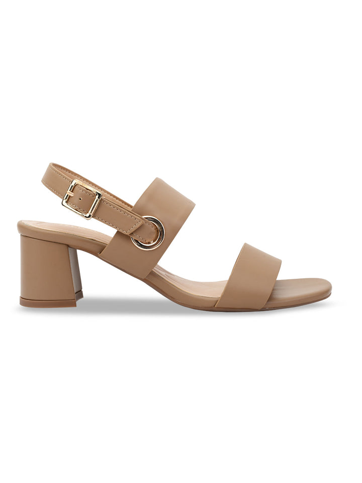 Rocia By Regal Taupe Women Daily Comfort Block Heel Sandals